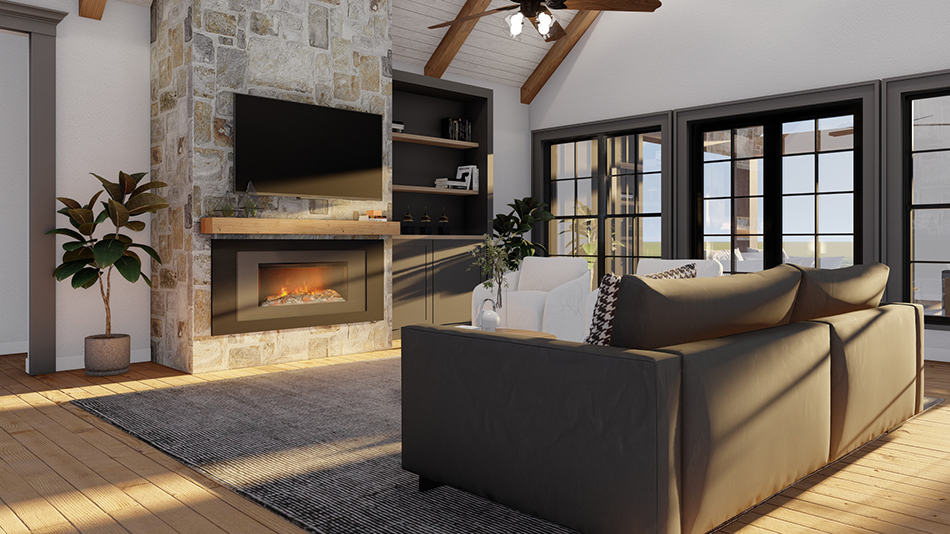Great Room: Fireplace of this 4-Bedroom,2556 Sq Ft Plan -193-1273