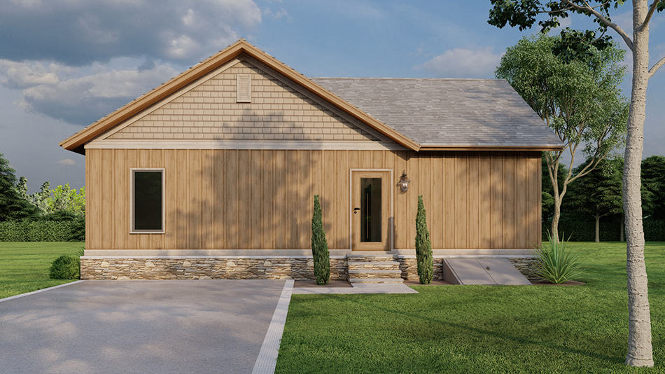 Rear View of this 2-Bedroom,1071 Sq Ft Plan -193-1277