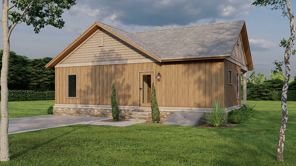 Rear View of this 2-Bedroom,1071 Sq Ft Plan -193-1277