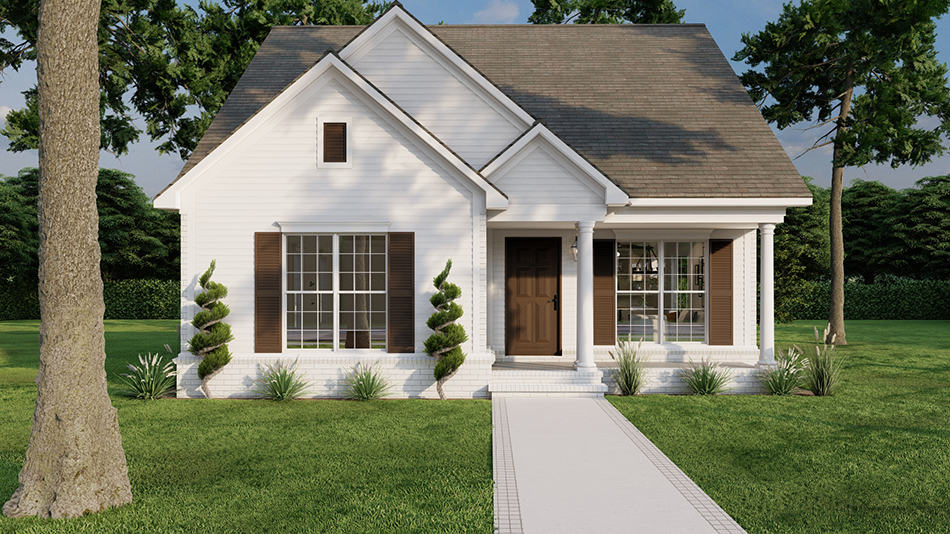 Front elevation of Country home (ThePlanCollection: House Plan #193-1281)