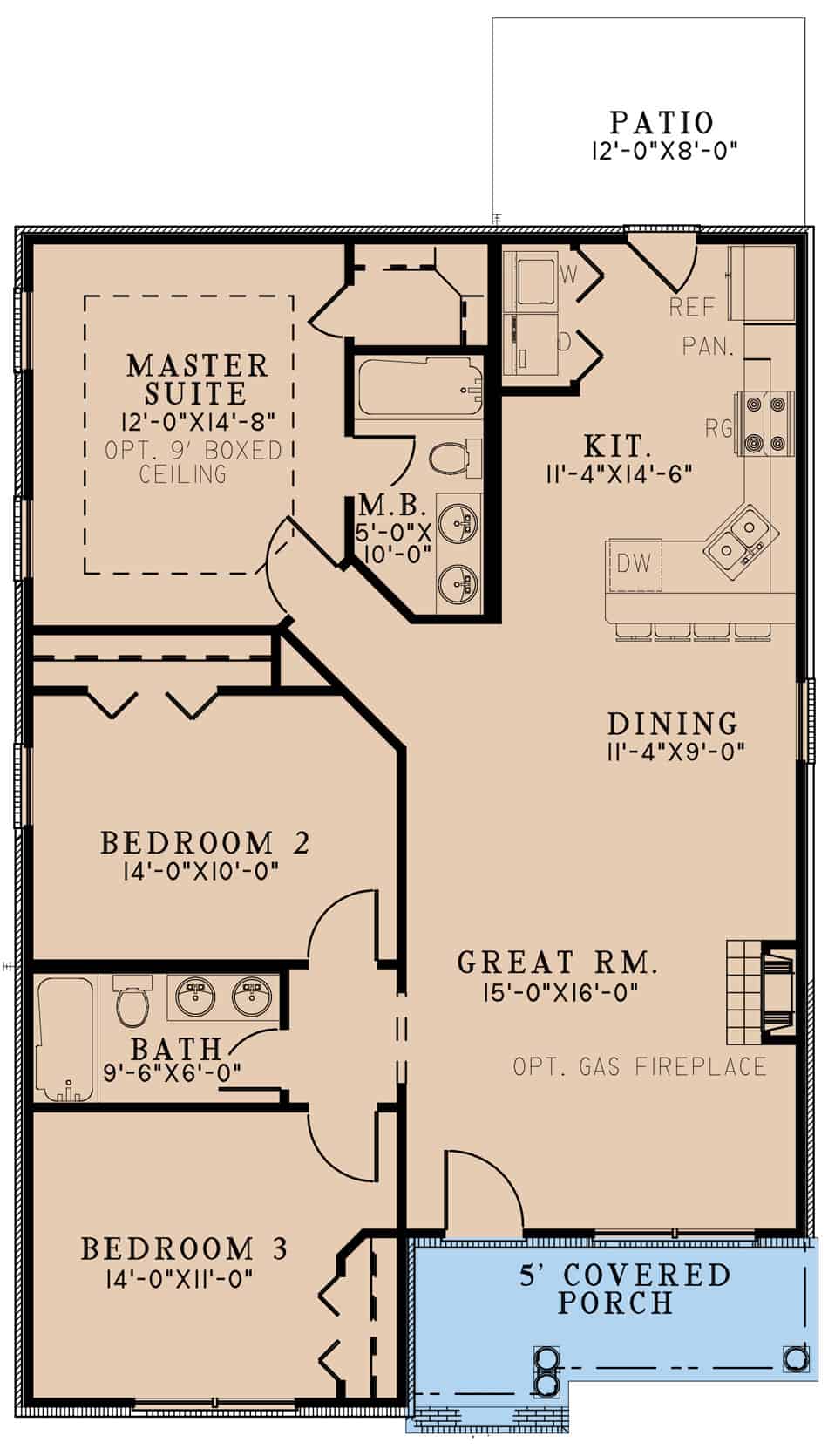 Main Level of Country Plan #193-1282
