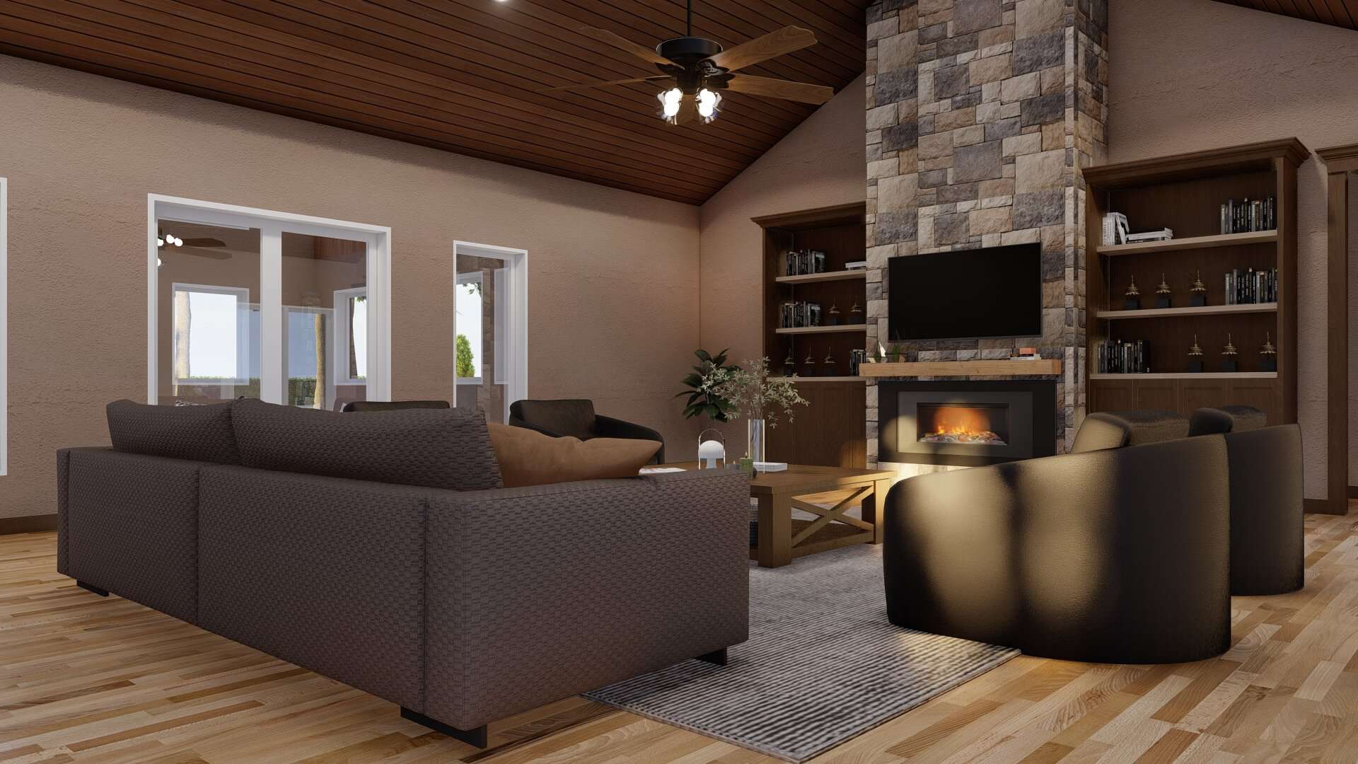 Great Room: Fireplace of this 4-Bedroom,3638 Sq Ft Plan -193-1283