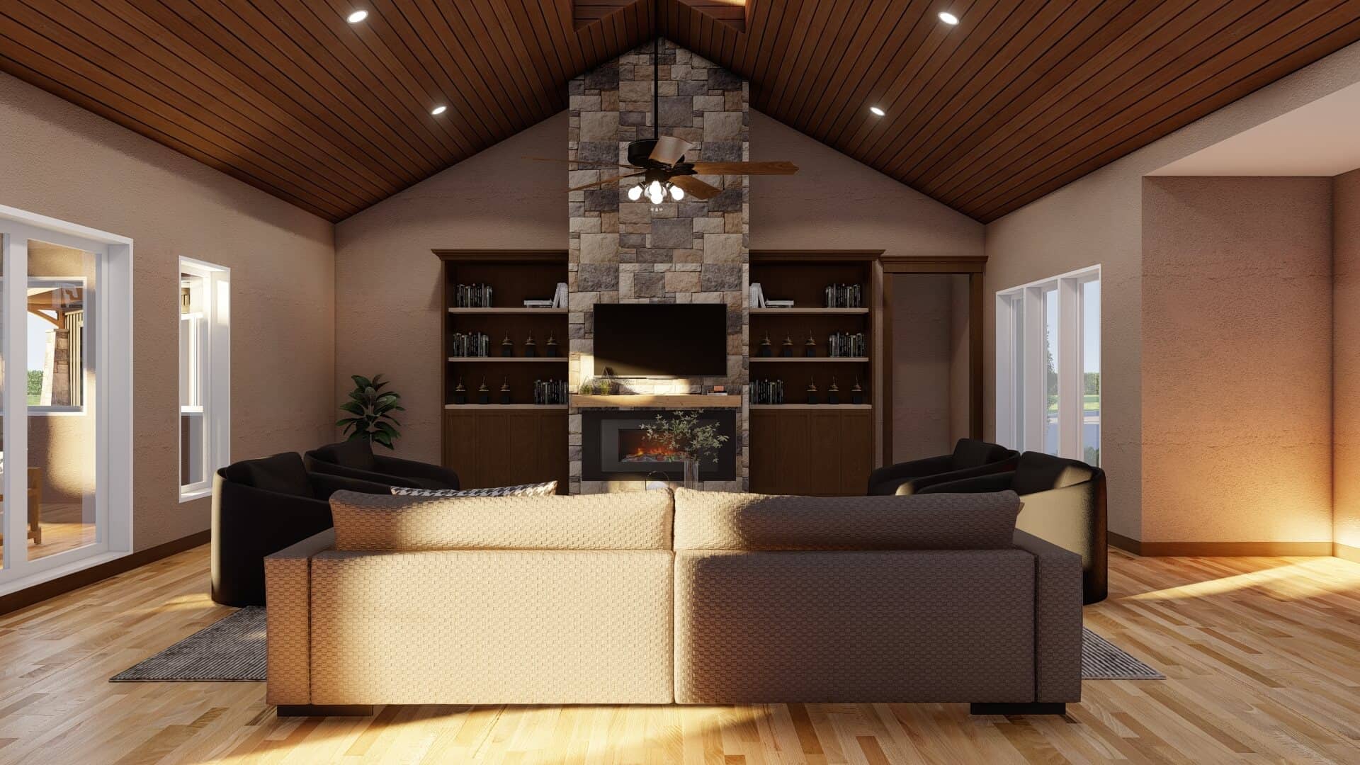 Great Room: Fireplace of this 4-Bedroom,3638 Sq Ft Plan -193-1283