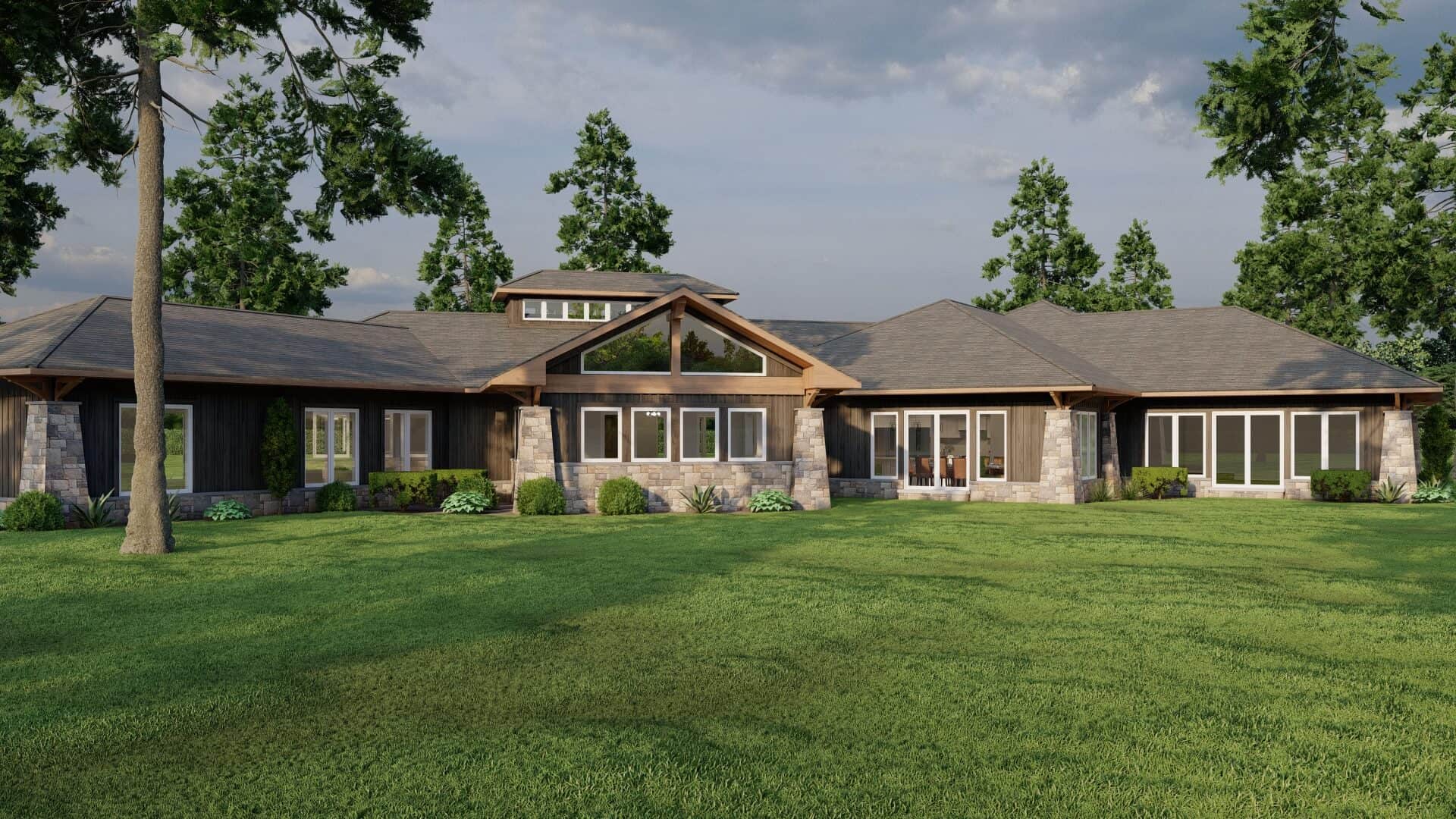 Rear View of this 4-Bedroom,3638 Sq Ft Plan -193-1283