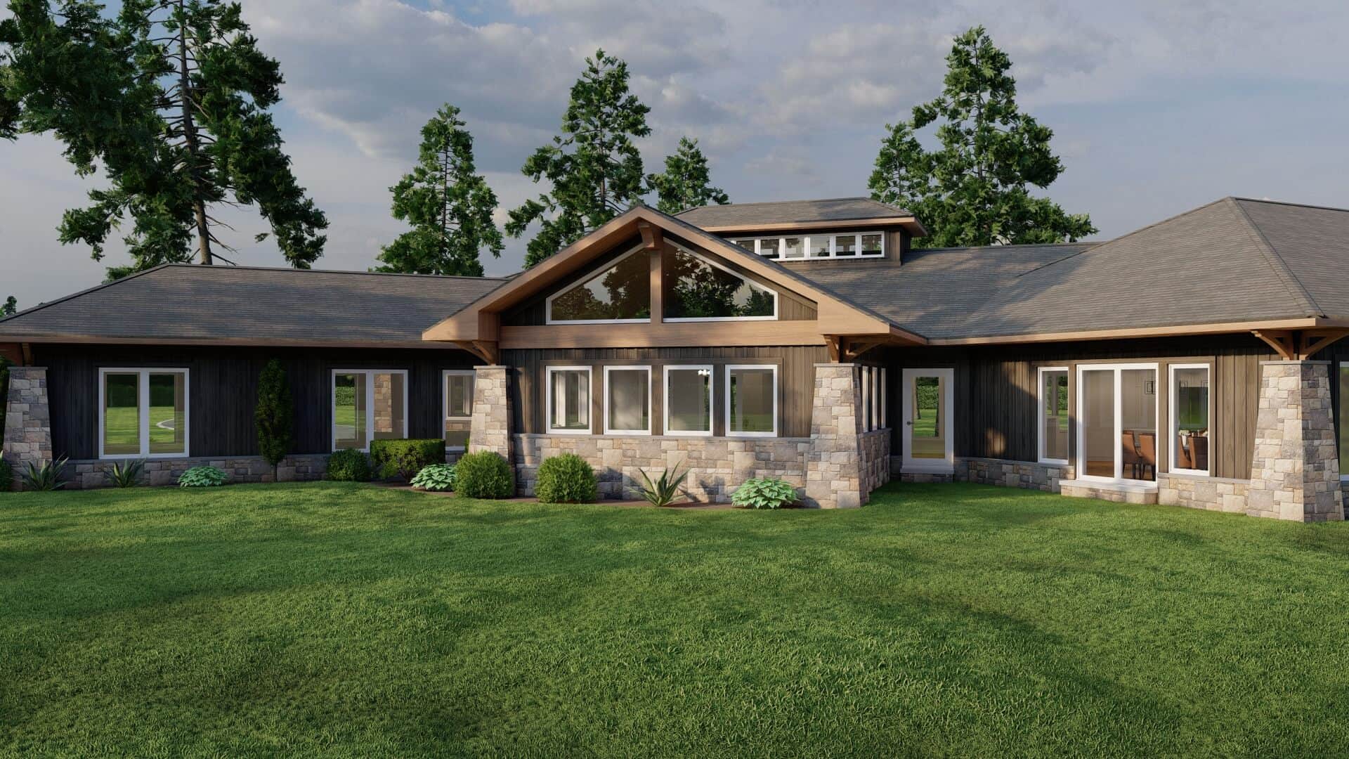 Rear View of this 4-Bedroom,3638 Sq Ft Plan -193-1283