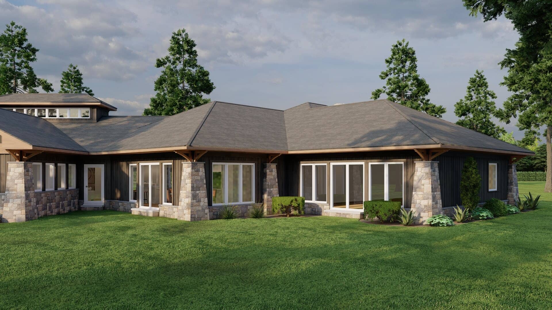 Rear View of this 4-Bedroom,3638 Sq Ft Plan -193-1283