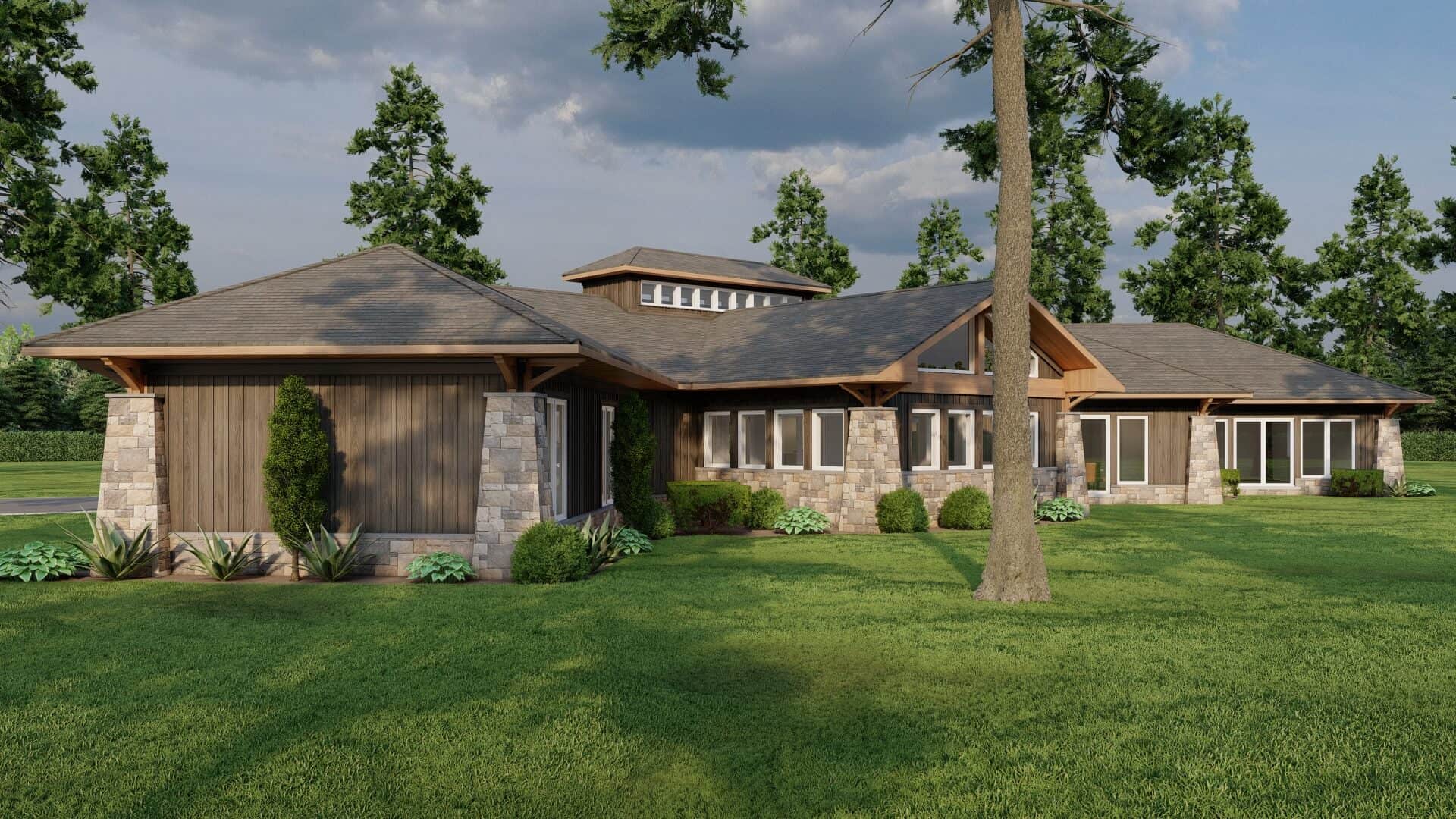 Rear View of this 4-Bedroom,3638 Sq Ft Plan -193-1283