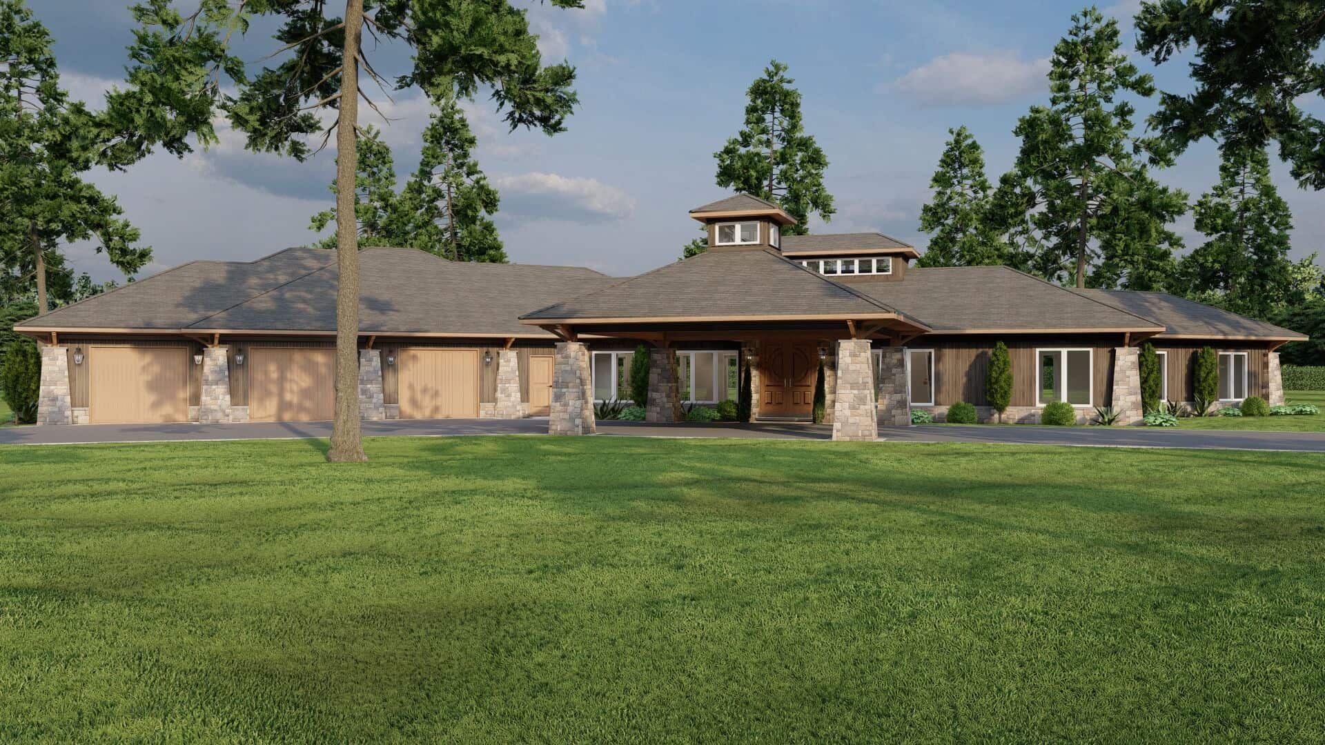 Front elevation of Mediterranean home (ThePlanCollection: House Plan #193-1283)