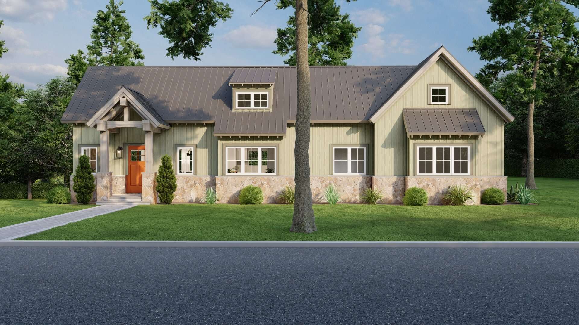 Home Plan Front Elevation of this 2-Bedroom,1846 Sq Ft Plan -193-1289
