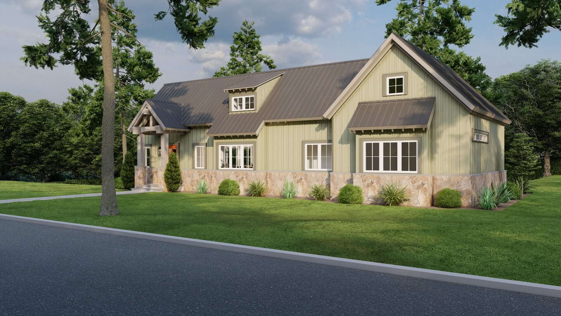 Home Plan Front Elevation of this 2-Bedroom,1846 Sq Ft Plan -193-1289