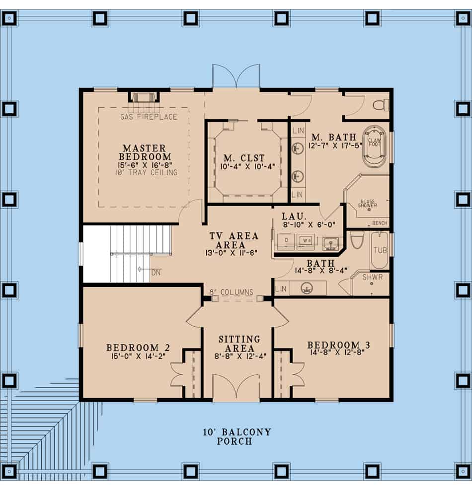 Upper Level of Colonial Plan #193-1290