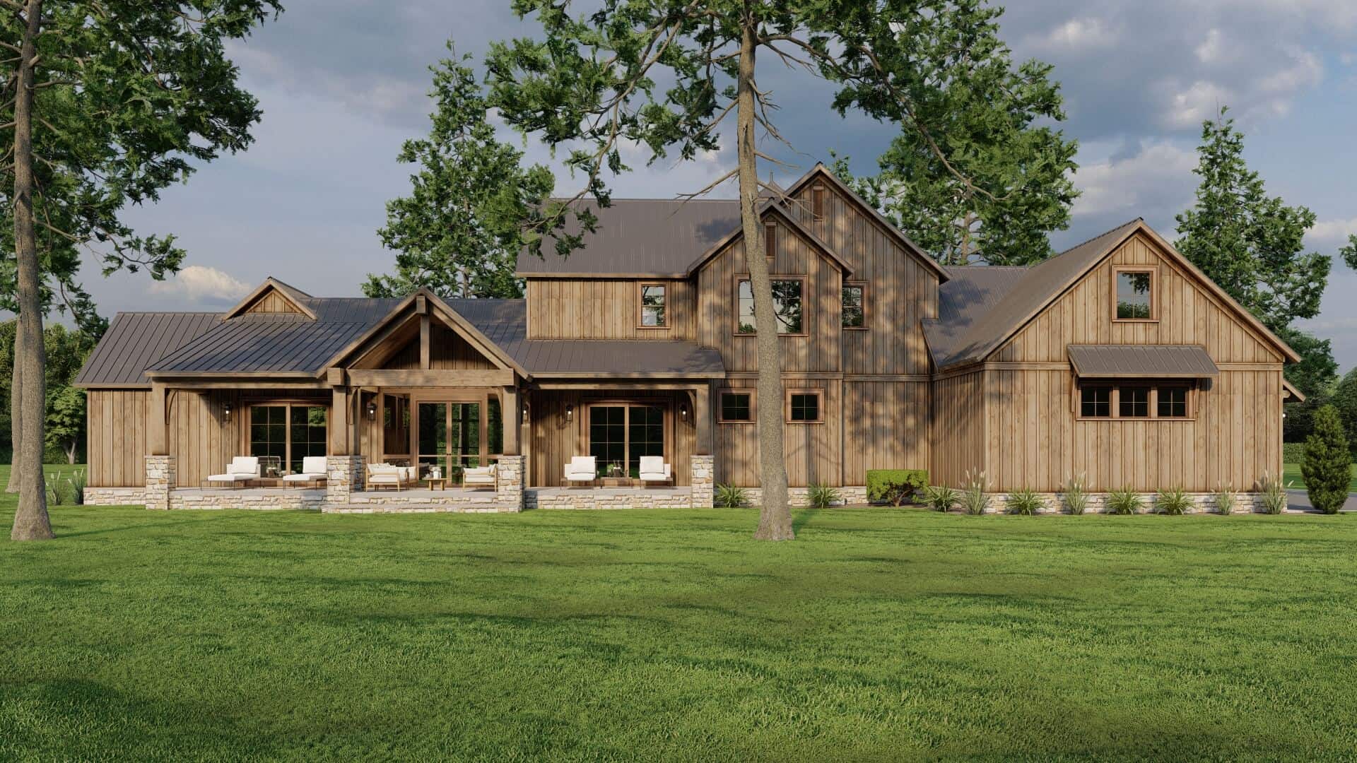 Rear View of this 4-Bedroom,3723 Sq Ft Plan -193-1296