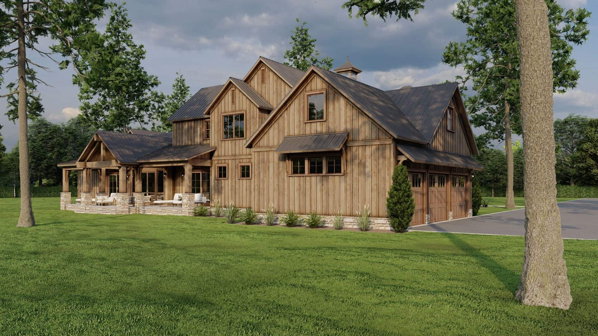 Rear View of this 4-Bedroom,3723 Sq Ft Plan -193-1296
