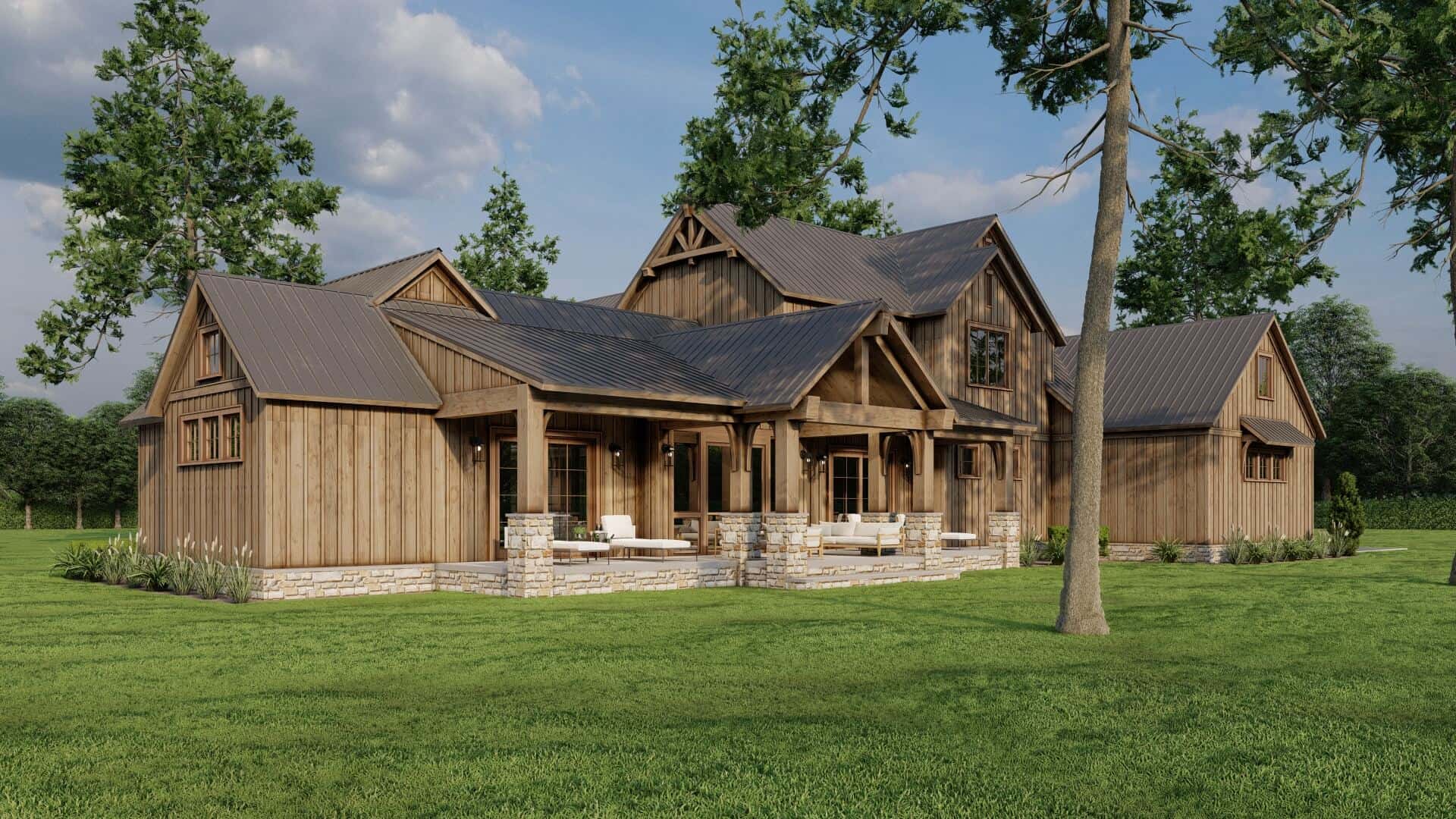 Rear View of this 4-Bedroom,3723 Sq Ft Plan -193-1296