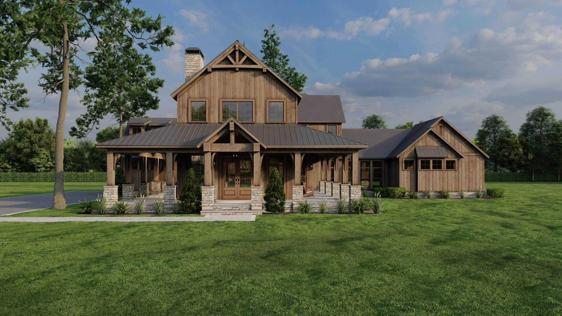 Front View of this 4-Bedroom,3723 Sq Ft Plan -193-1296