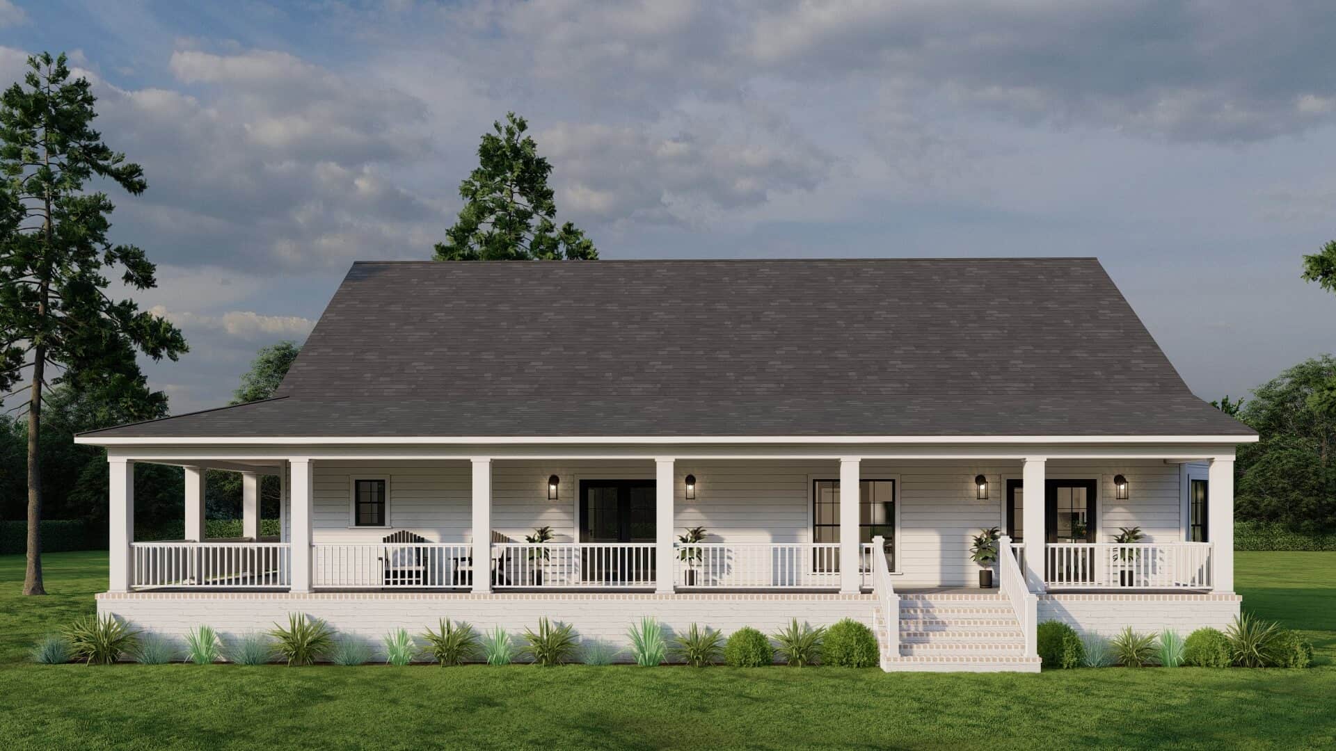Rear View of this 3-Bedroom,2165 Sq Ft Plan -193-1298