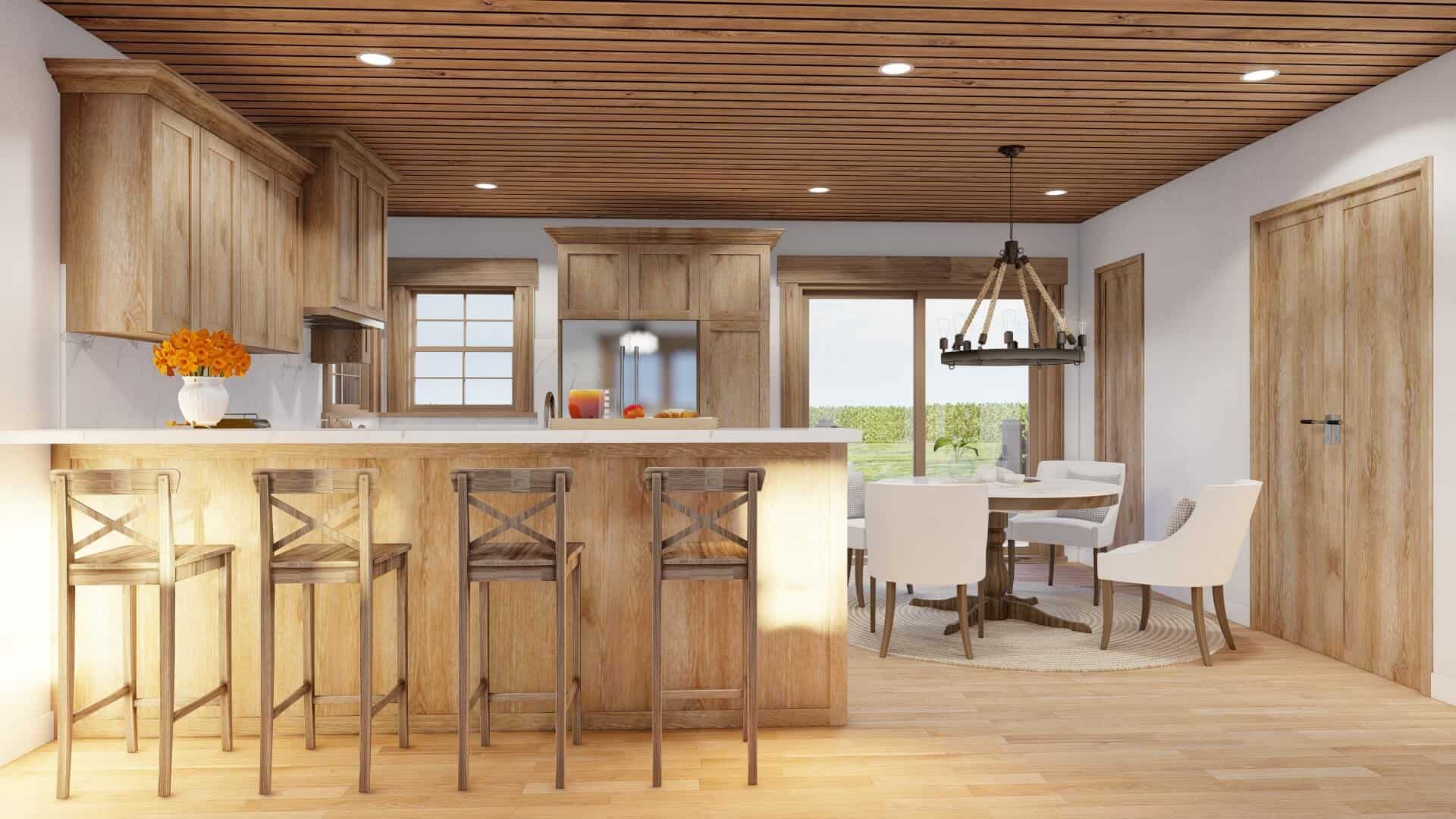 Kitchen: Breakfast Bar of this 3-Bedroom,1660 Sq Ft Plan -193-1300