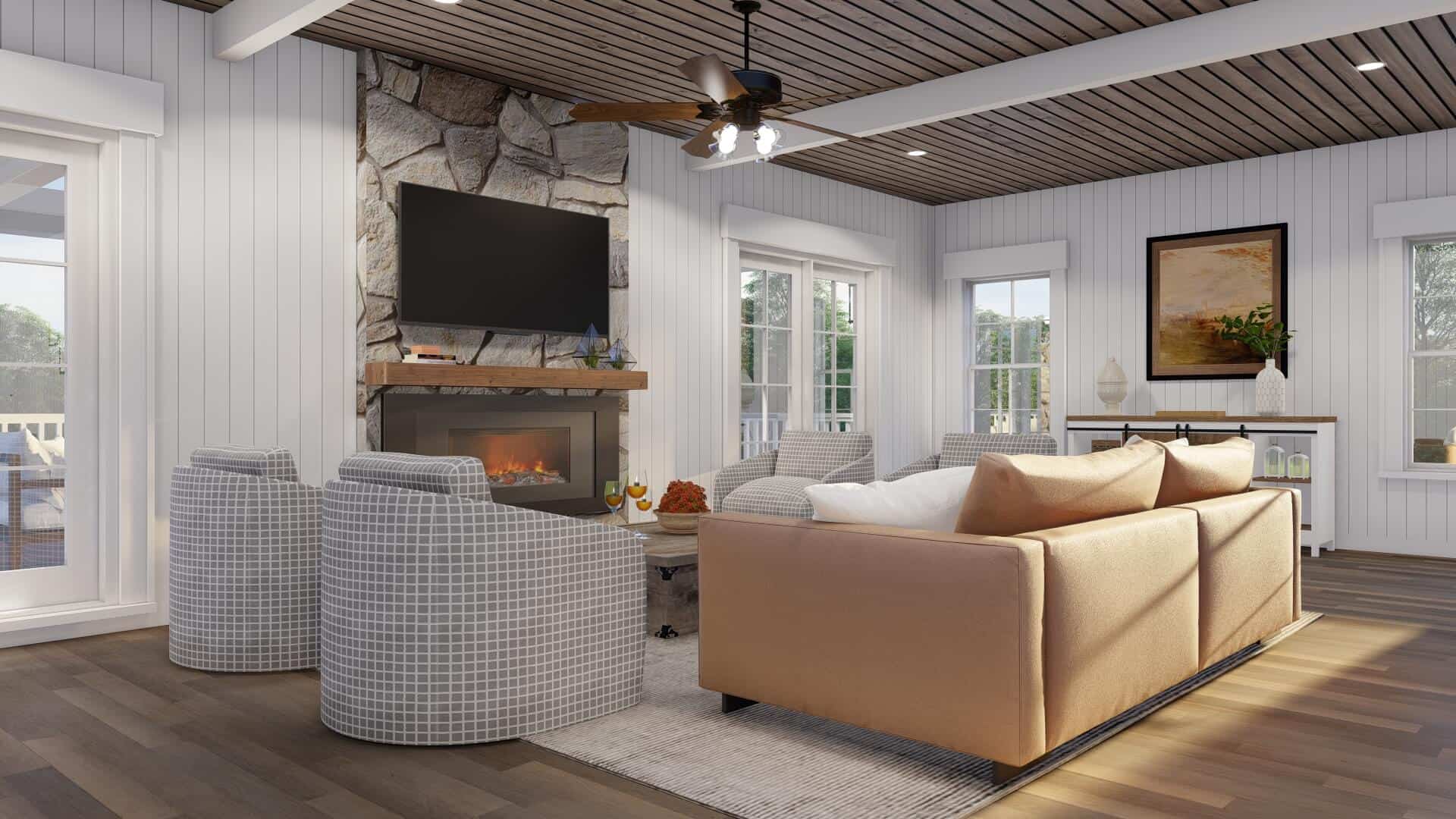 Living Room of this 1-Bedroom,1371 Sq Ft Plan -193-1301