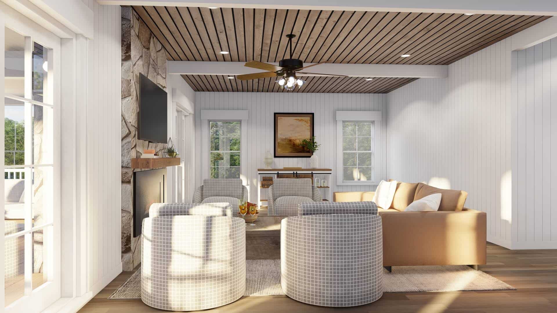 Living Room of this 1-Bedroom,1371 Sq Ft Plan -193-1301