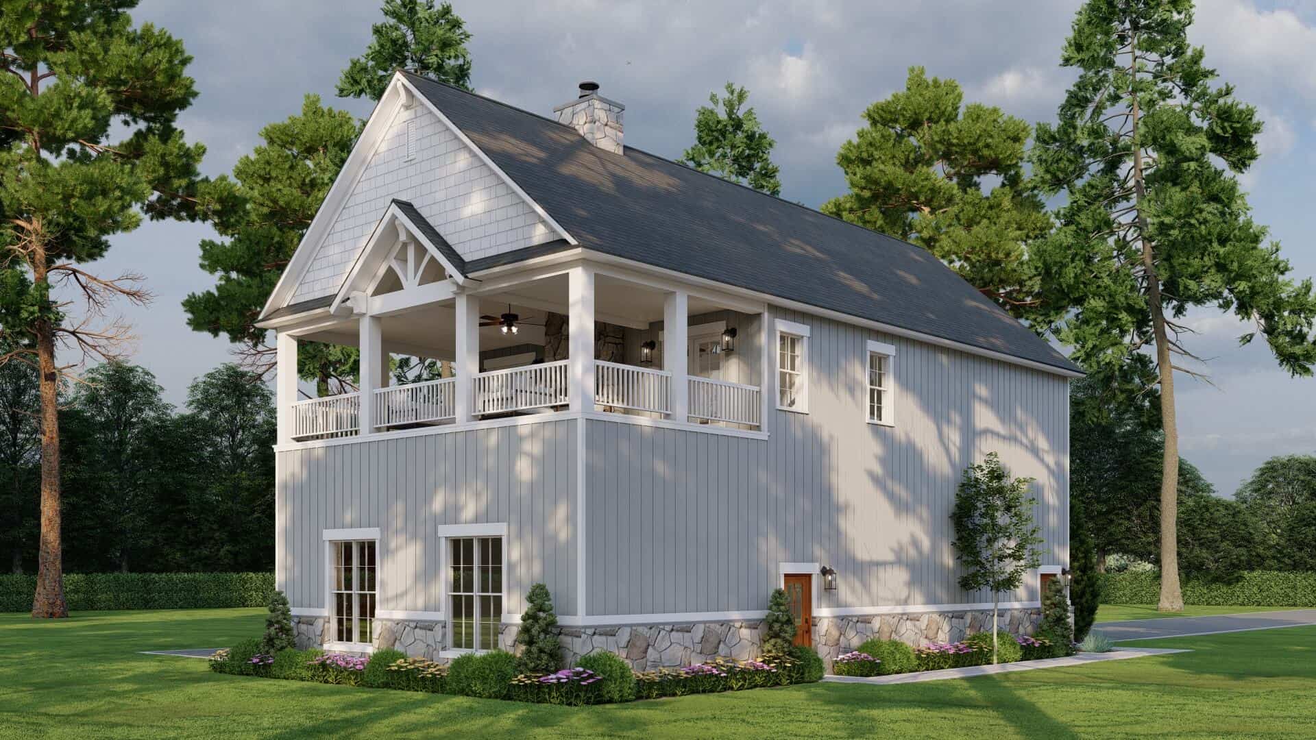 Rear View of this 1-Bedroom,1371 Sq Ft Plan -193-1301