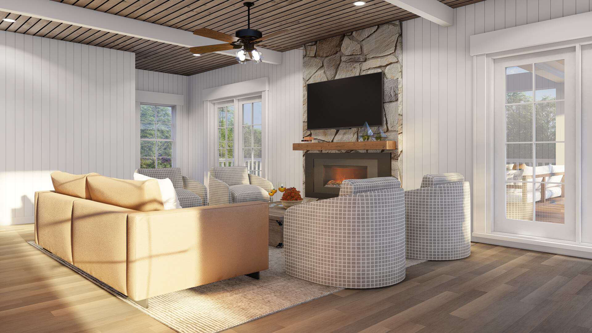 Living Room of this 1-Bedroom,1371 Sq Ft Plan -193-1301