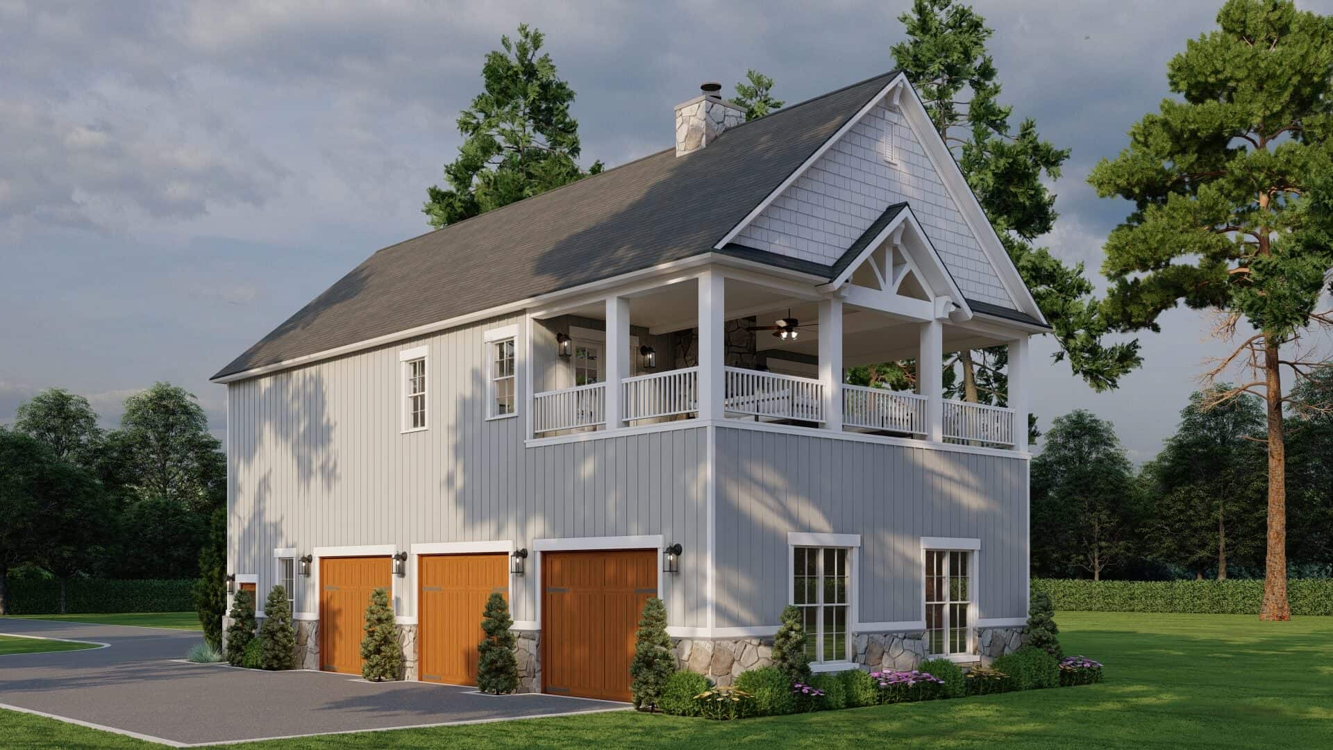 Rear View of this 1-Bedroom,1371 Sq Ft Plan -193-1301