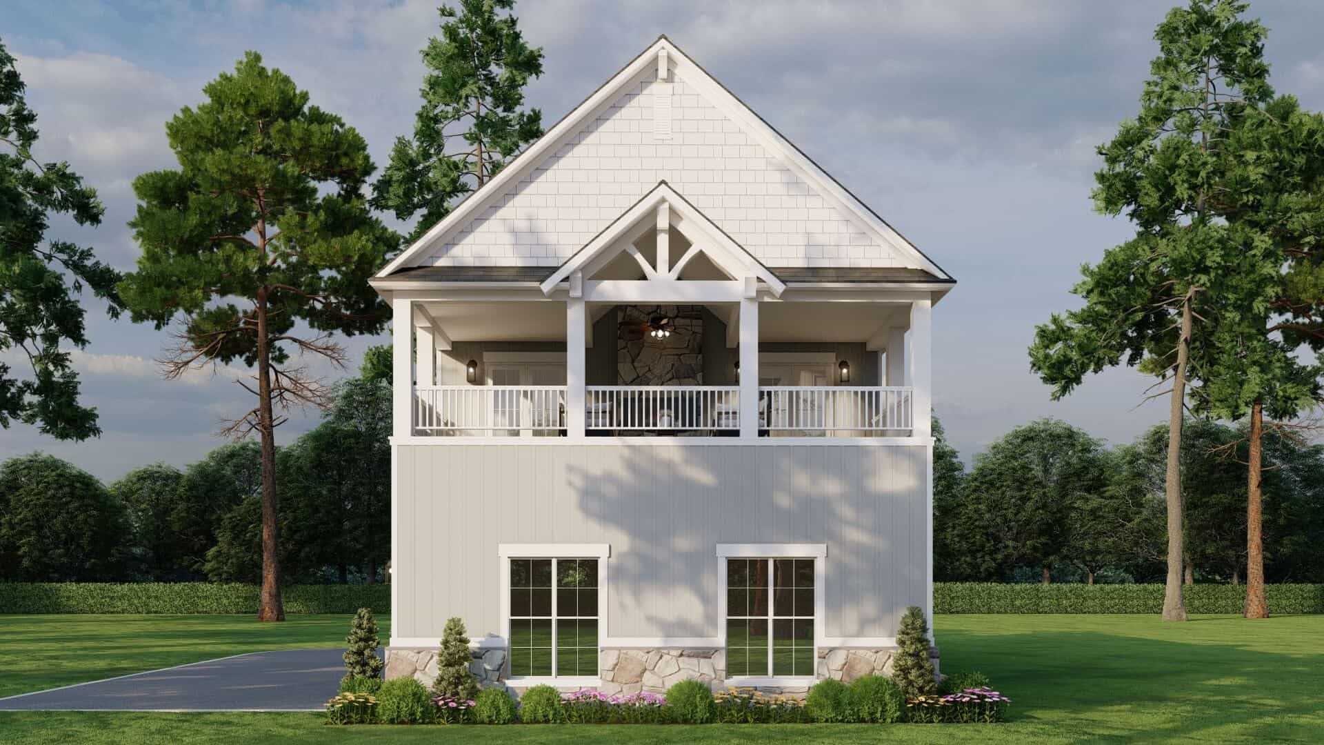 Rear View of this 1-Bedroom,1371 Sq Ft Plan -193-1301