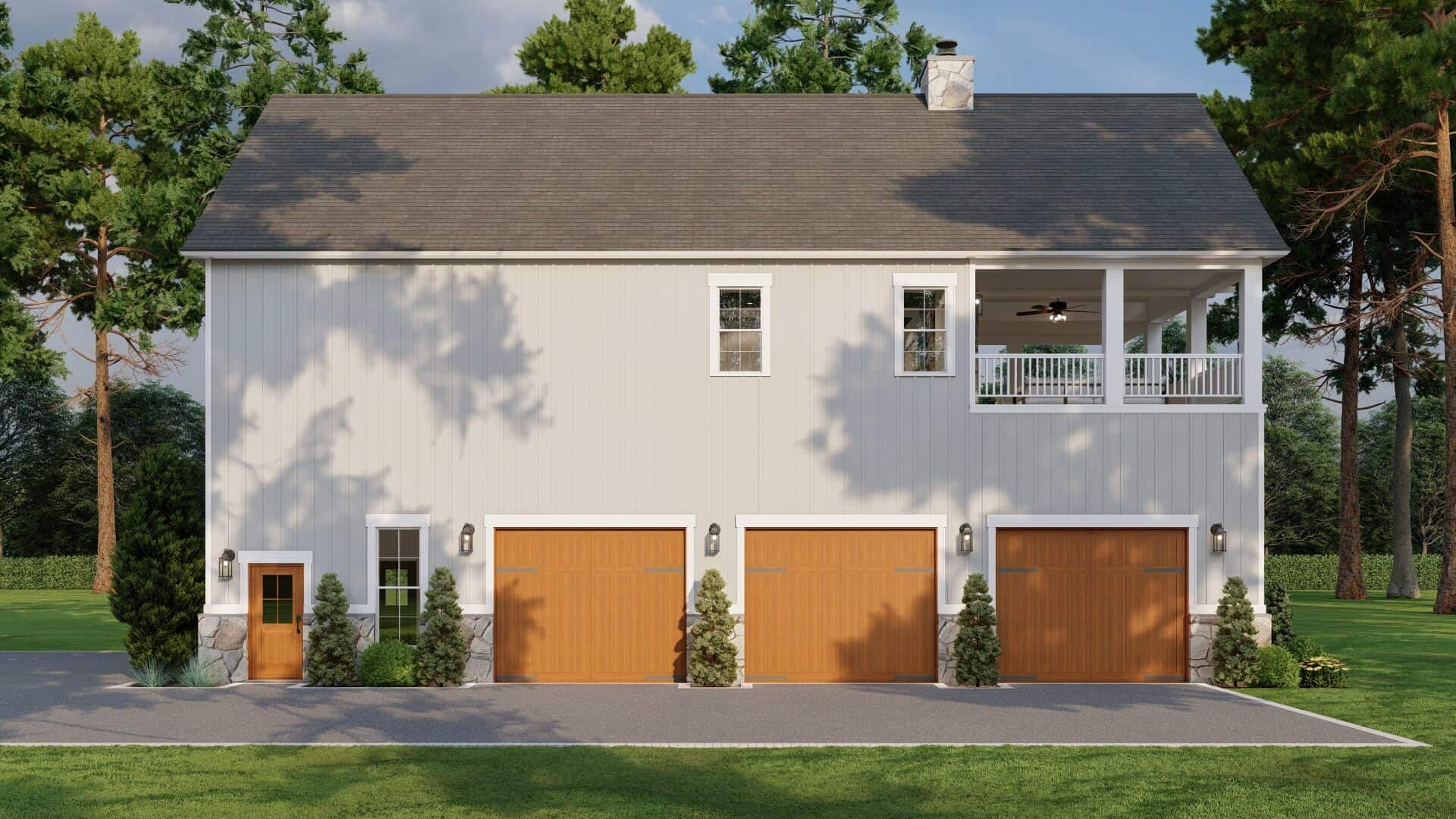 Right Side View of this 1-Bedroom,1371 Sq Ft Plan -193-1301