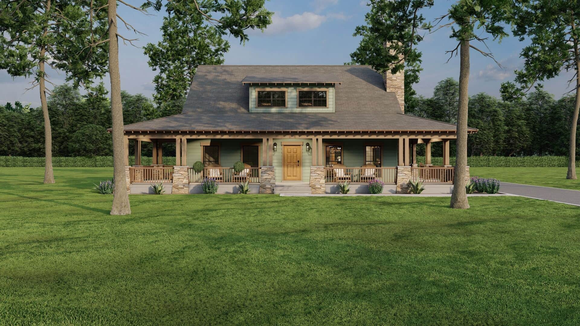 Front View of this 2-Bedroom,1805 Sq Ft Plan -193-1302