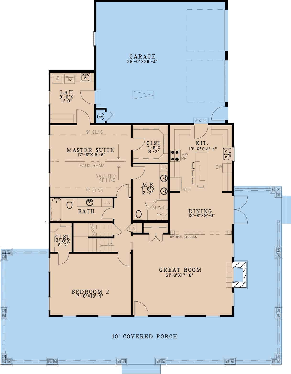Main Level of Country Plan #193-1302
