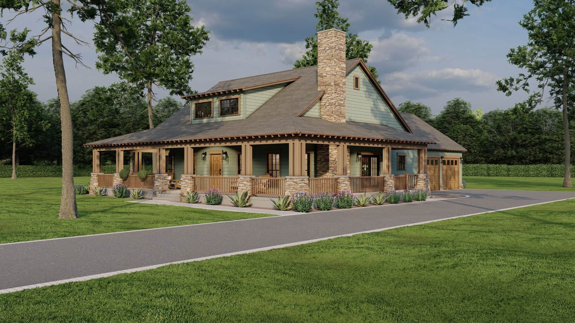 Front elevation of Country home (ThePlanCollection: House Plan #193-1302)