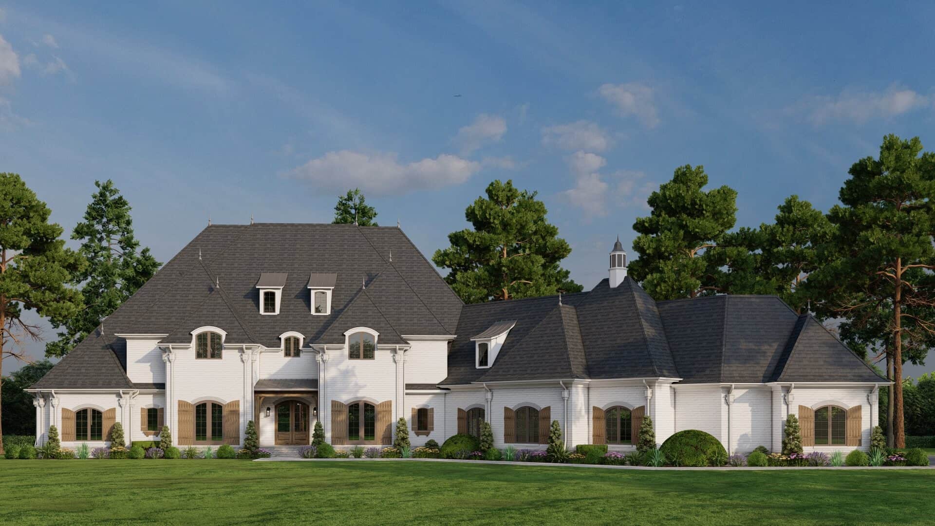 Front elevation of European home (ThePlanCollection: House Plan #193-1303)