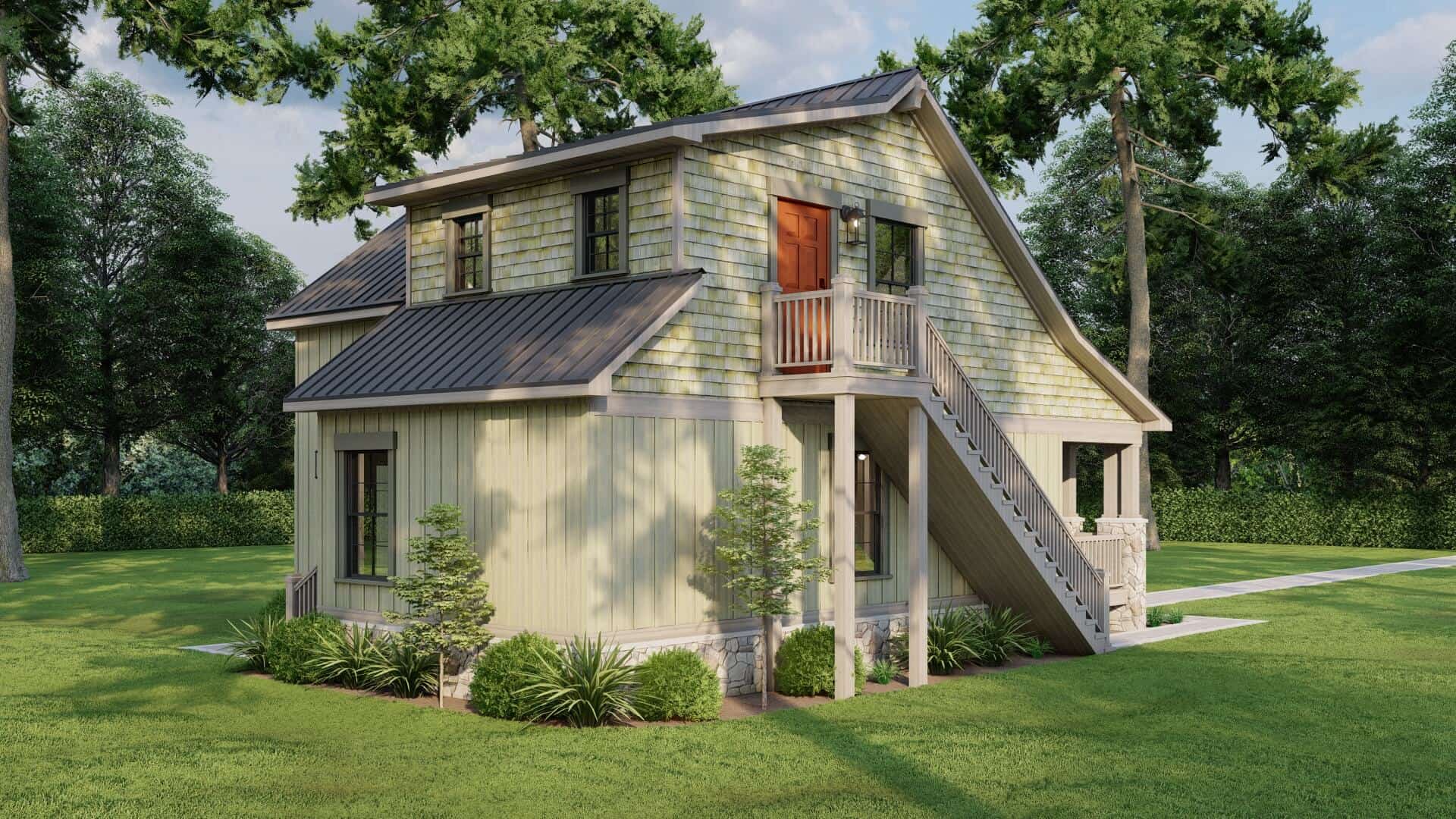 Rear View of this 2-Bedroom,1345 Sq Ft Plan -193-1304