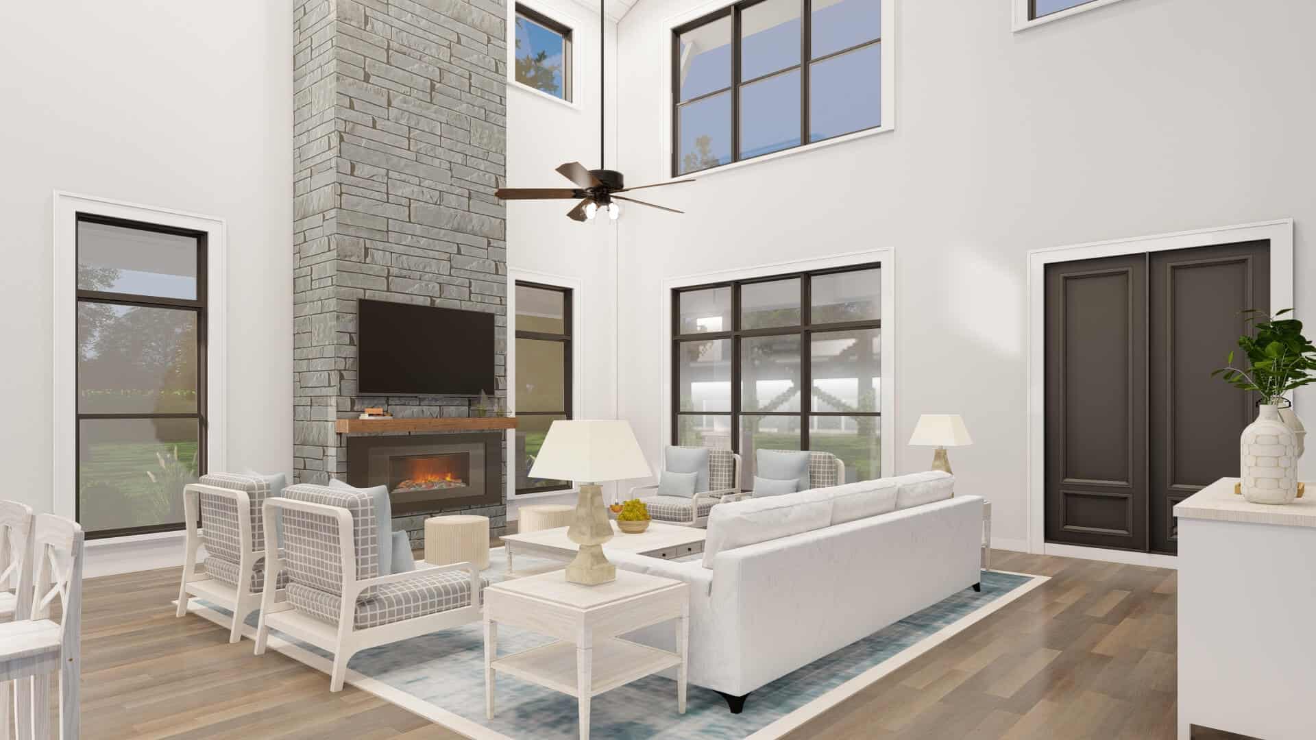 Great Room: Fireplace of this 5-Bedroom,3779 Sq Ft Plan -193-1305