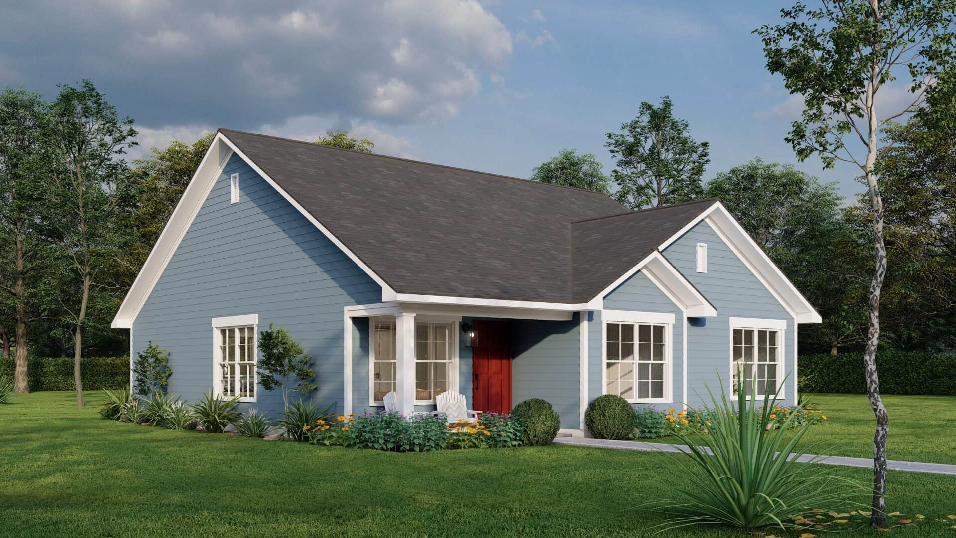 Left Side View of this 3-Bedroom,1279 Sq Ft Plan -193-1306