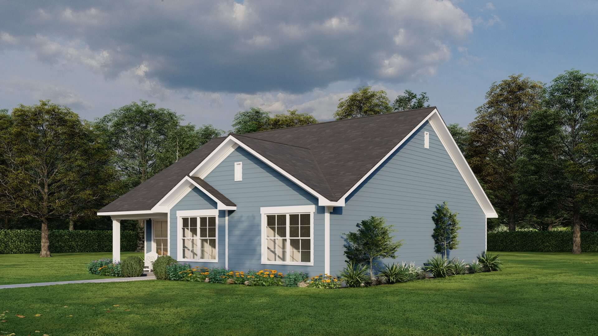 Right Side View of this 3-Bedroom,1279 Sq Ft Plan -193-1306