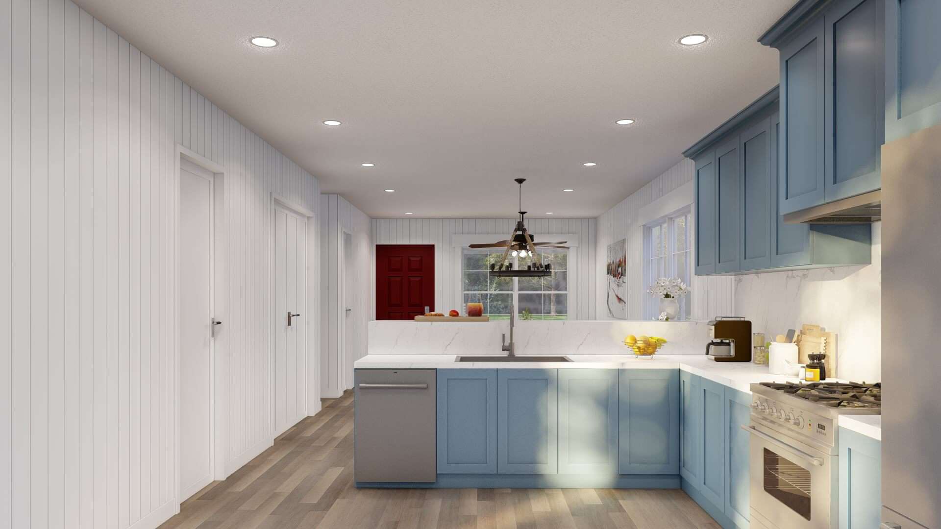 Kitchen: Breakfast Bar of this 3-Bedroom,1279 Sq Ft Plan -193-1306