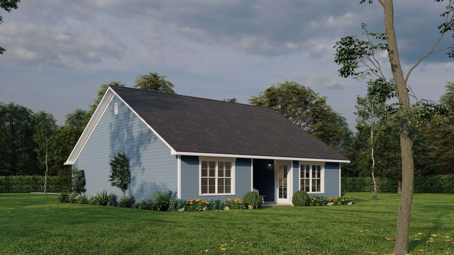 Rear View of this 3-Bedroom,1279 Sq Ft Plan -193-1306