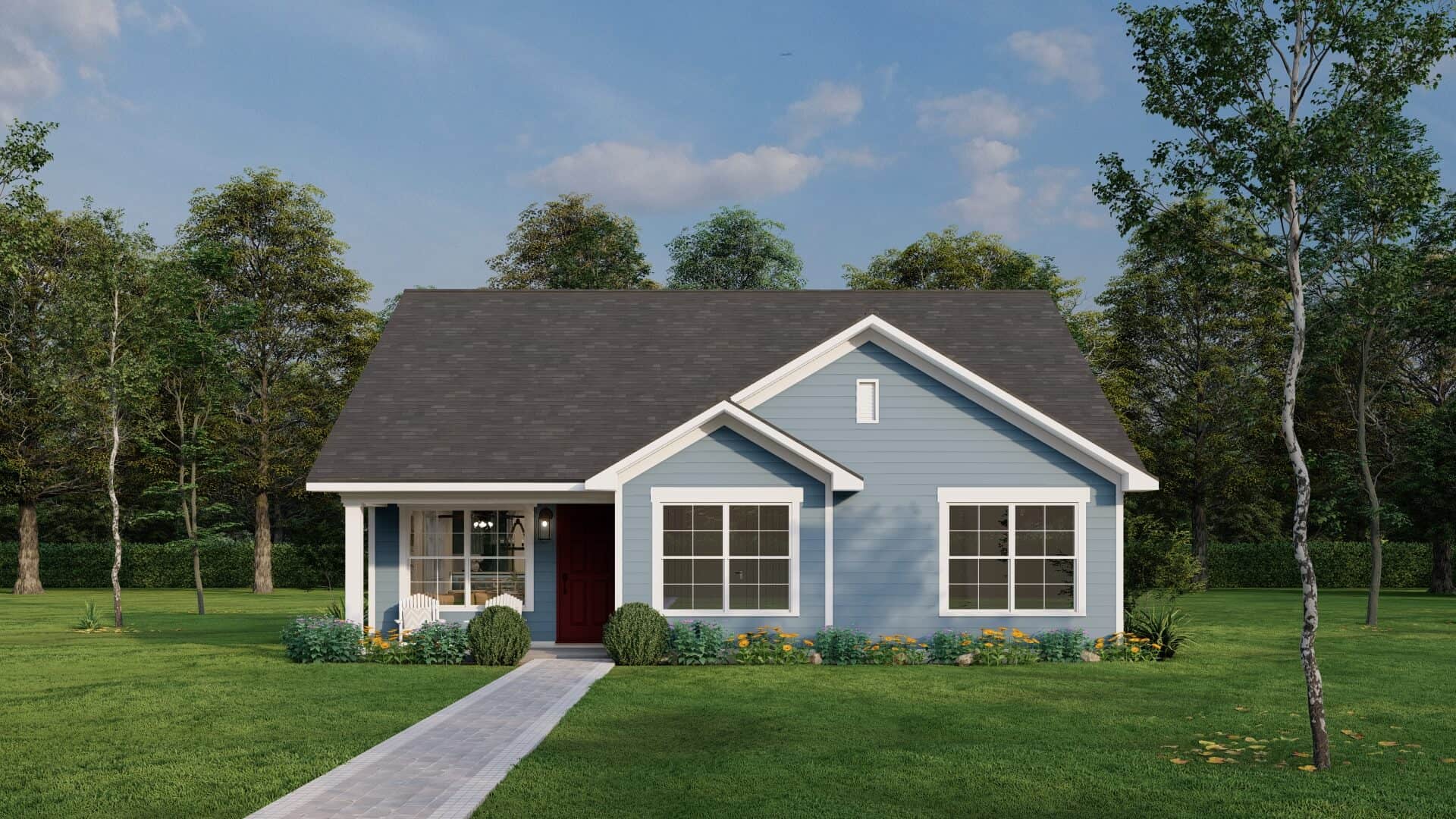 Front elevation of Traditional home (ThePlanCollection: House Plan #193-1306)