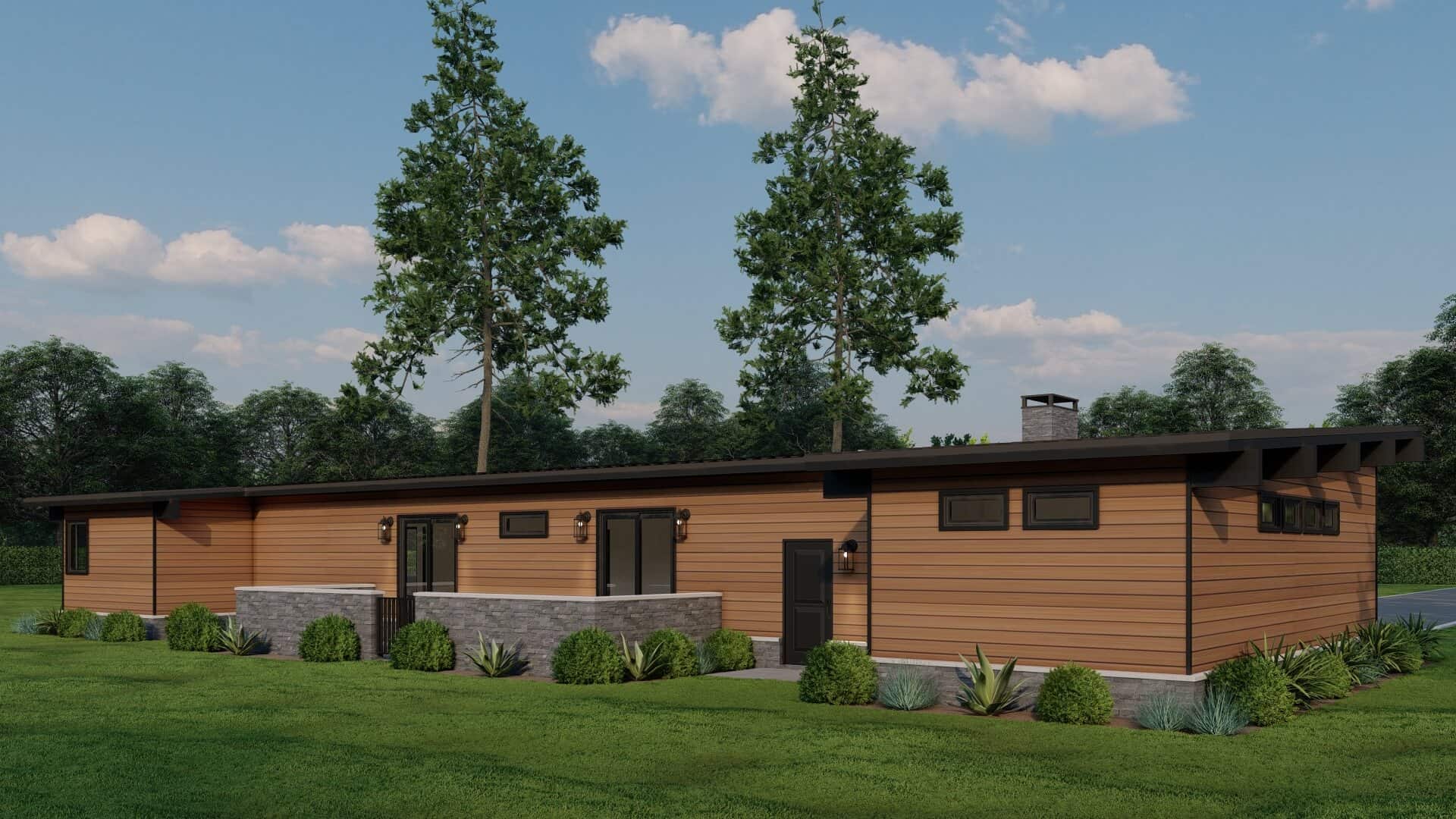 Rear View of this 3-Bedroom,2480 Sq Ft Plan -193-1307