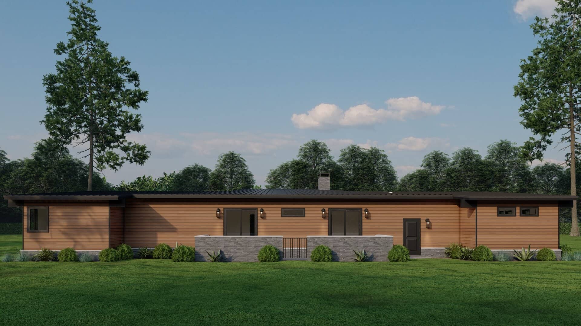 Rear View of this 3-Bedroom,2480 Sq Ft Plan -193-1307