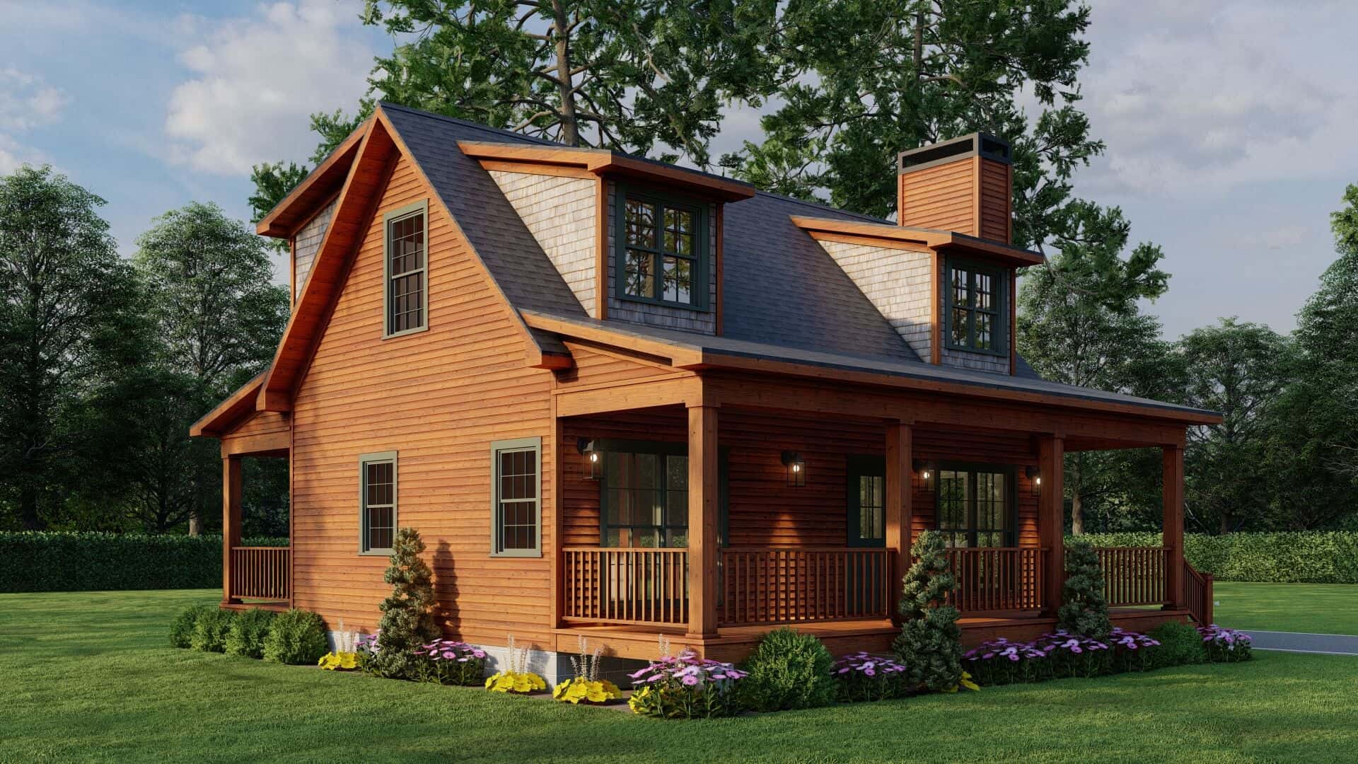 Right Side View of this 2-Bedroom,1039 Sq Ft Plan -193-1310