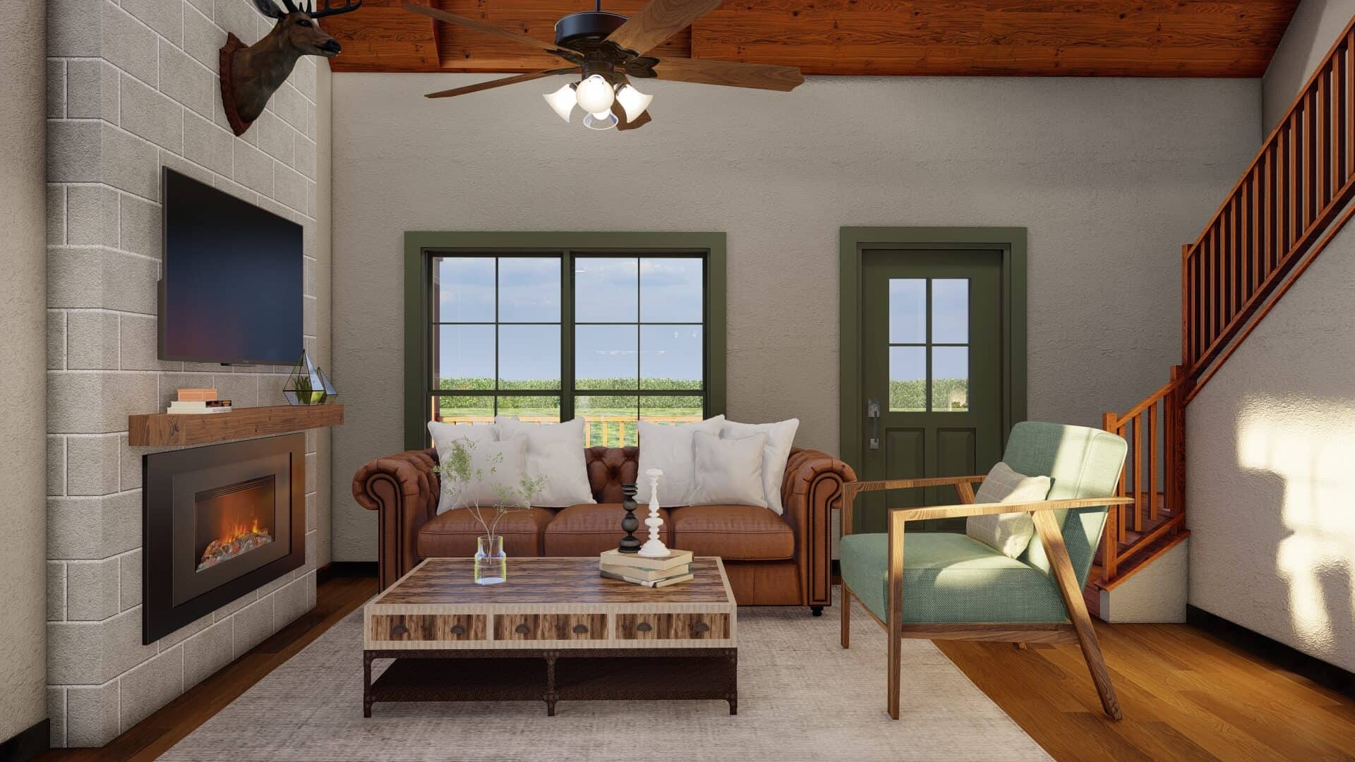 Great Room of this 2-Bedroom,1039 Sq Ft Plan -193-1310