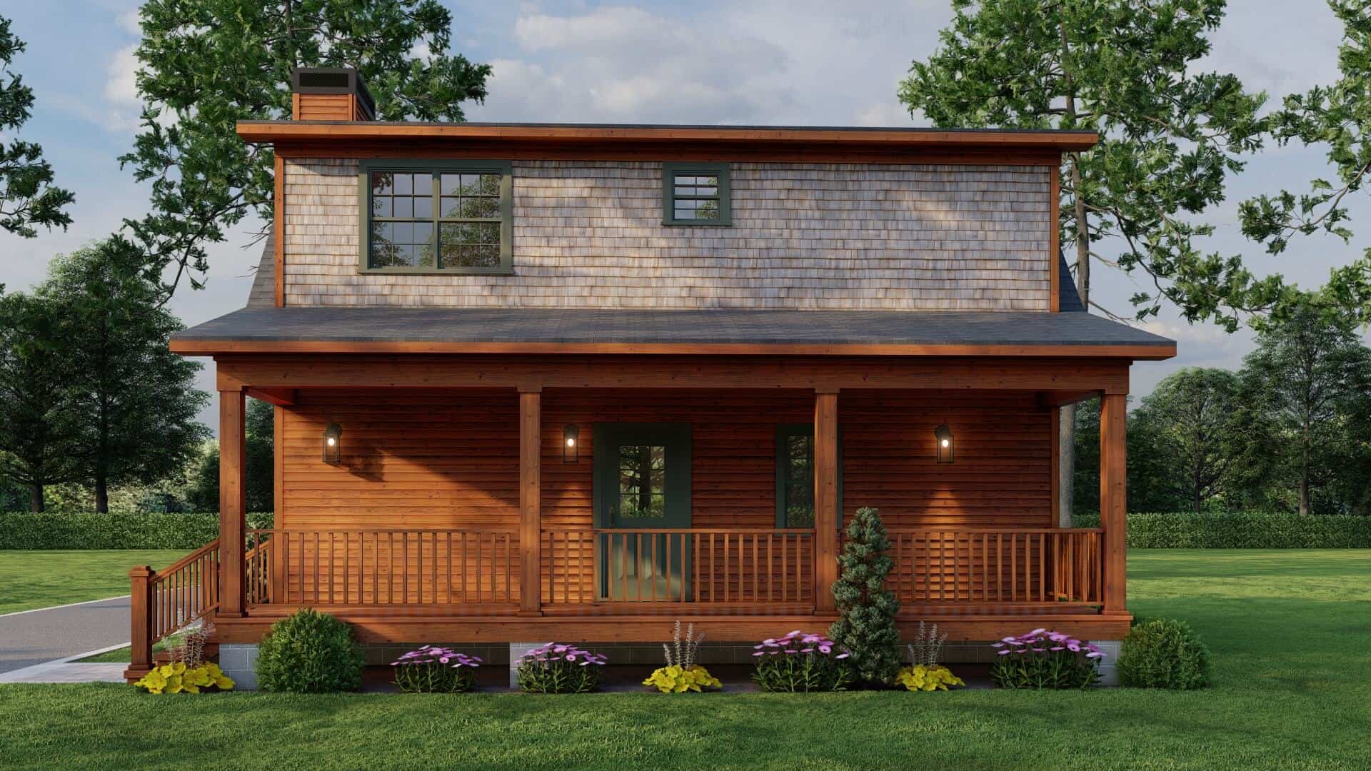 Rear View of this 2-Bedroom,1039 Sq Ft Plan -193-1310