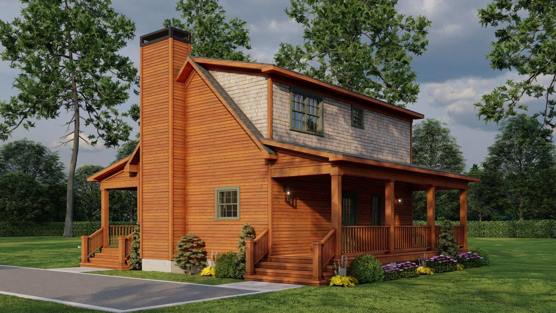 Rear View of this 2-Bedroom,1039 Sq Ft Plan -193-1310