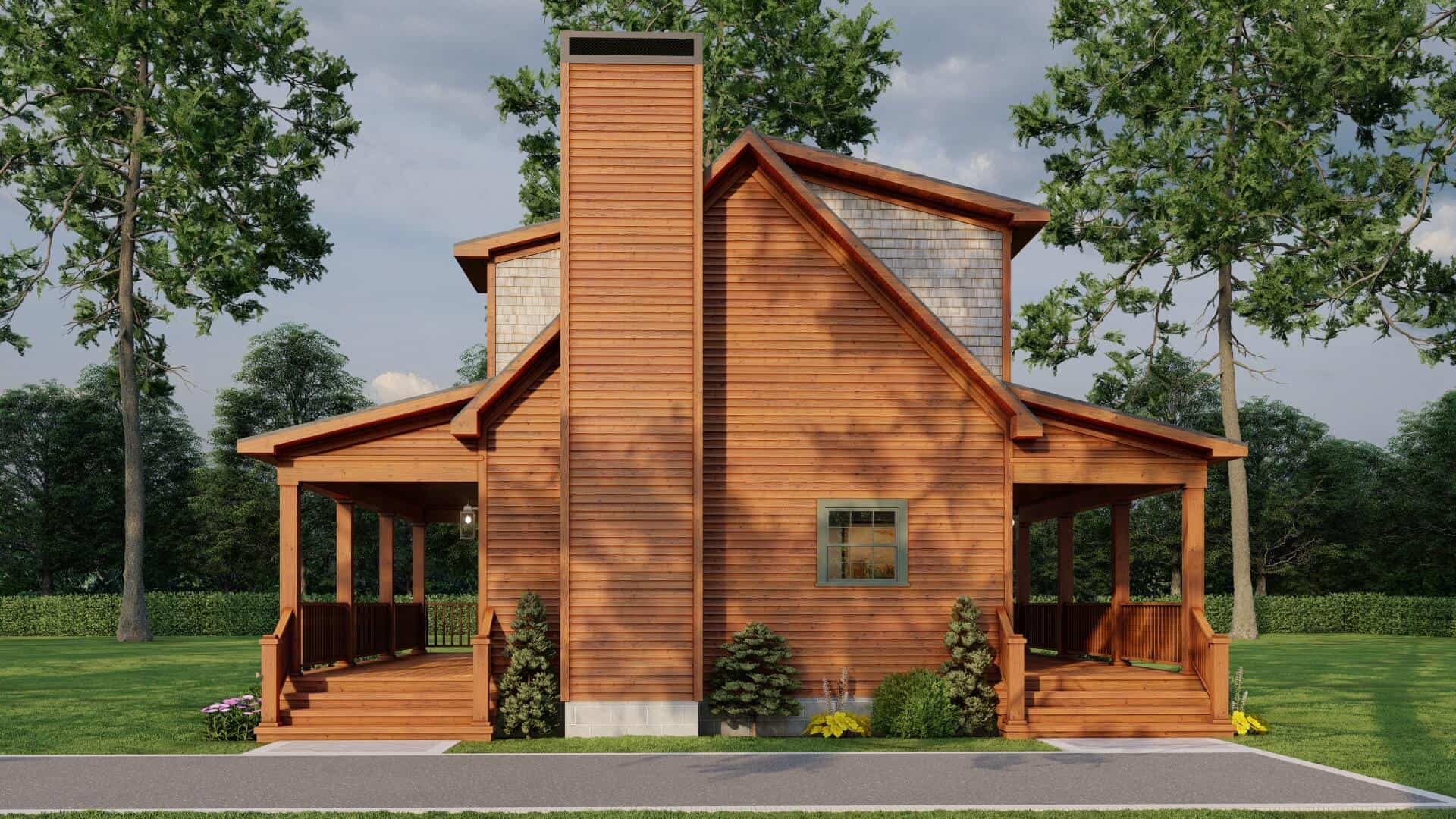 Right Side View of this 2-Bedroom,1039 Sq Ft Plan -193-1310