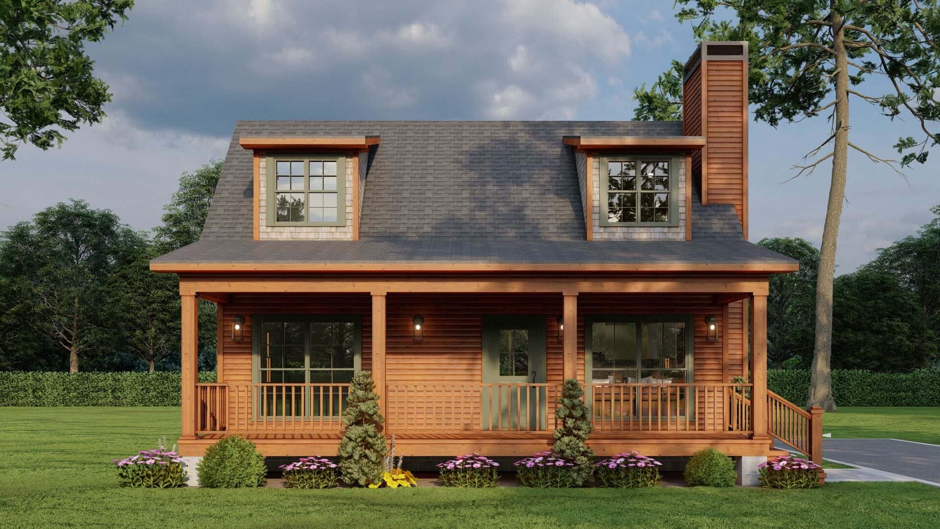 Front elevation of Rustic home (ThePlanCollection: House Plan #193-1310)