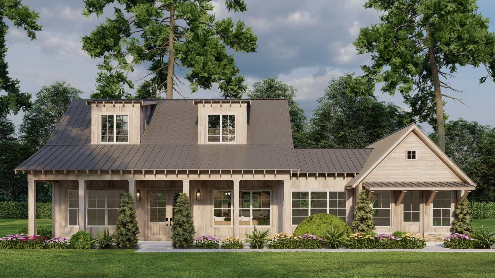 Front elevation of Cottage home (ThePlanCollection: House Plan #193-1311)