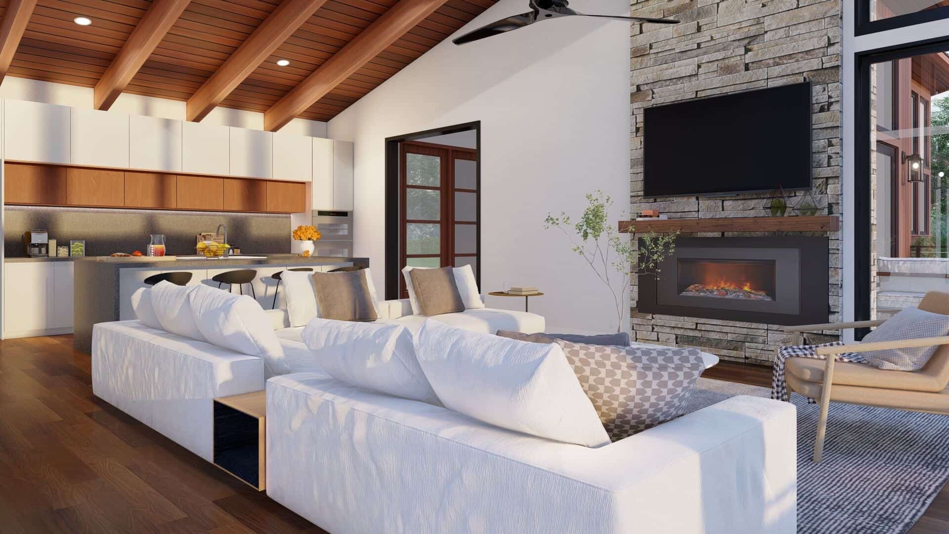 Great Room: Fireplace of this 2-Bedroom,1655 Sq Ft Plan -193-1312