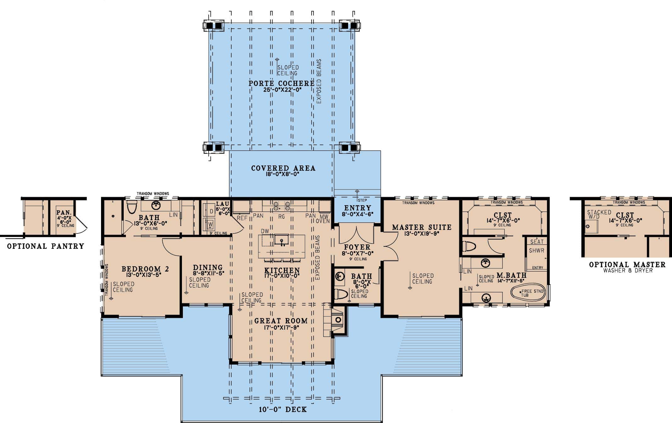 Main Level of Modern Plan #193-1312